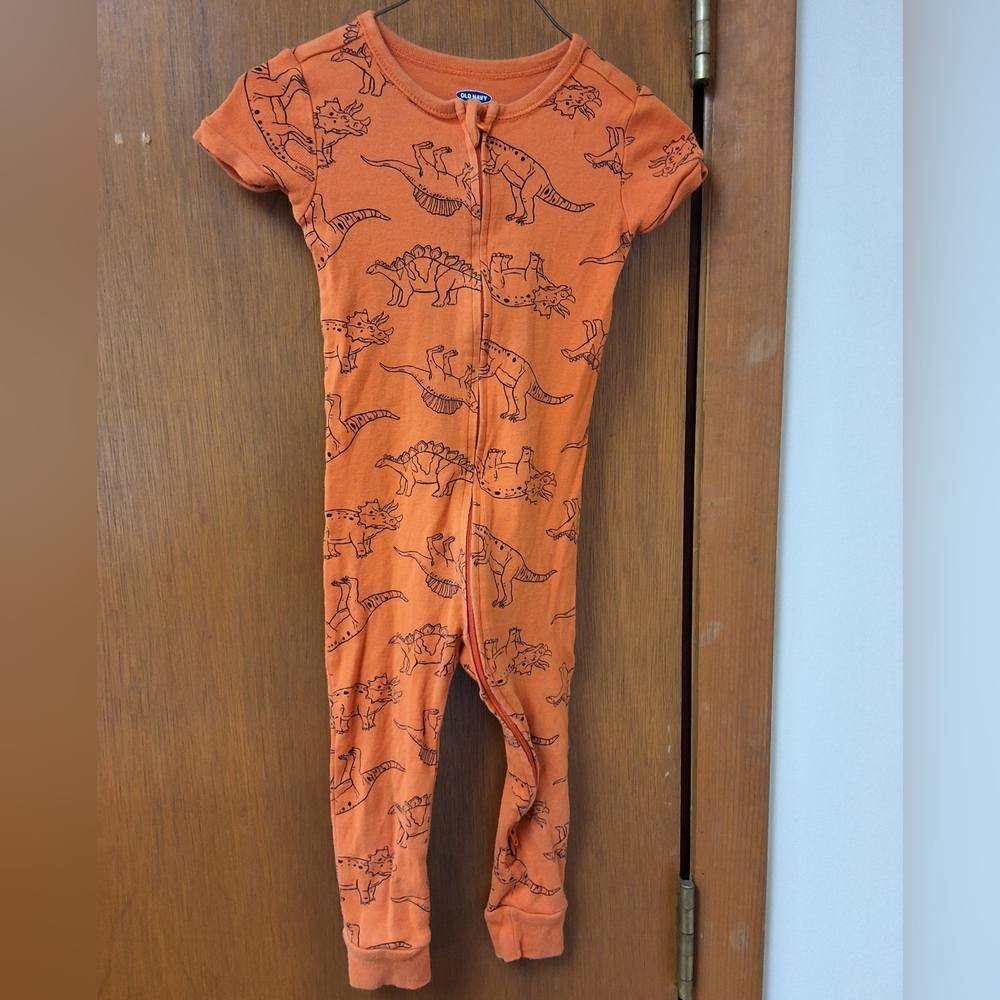 Orange Dinosaur Print Sleepwear